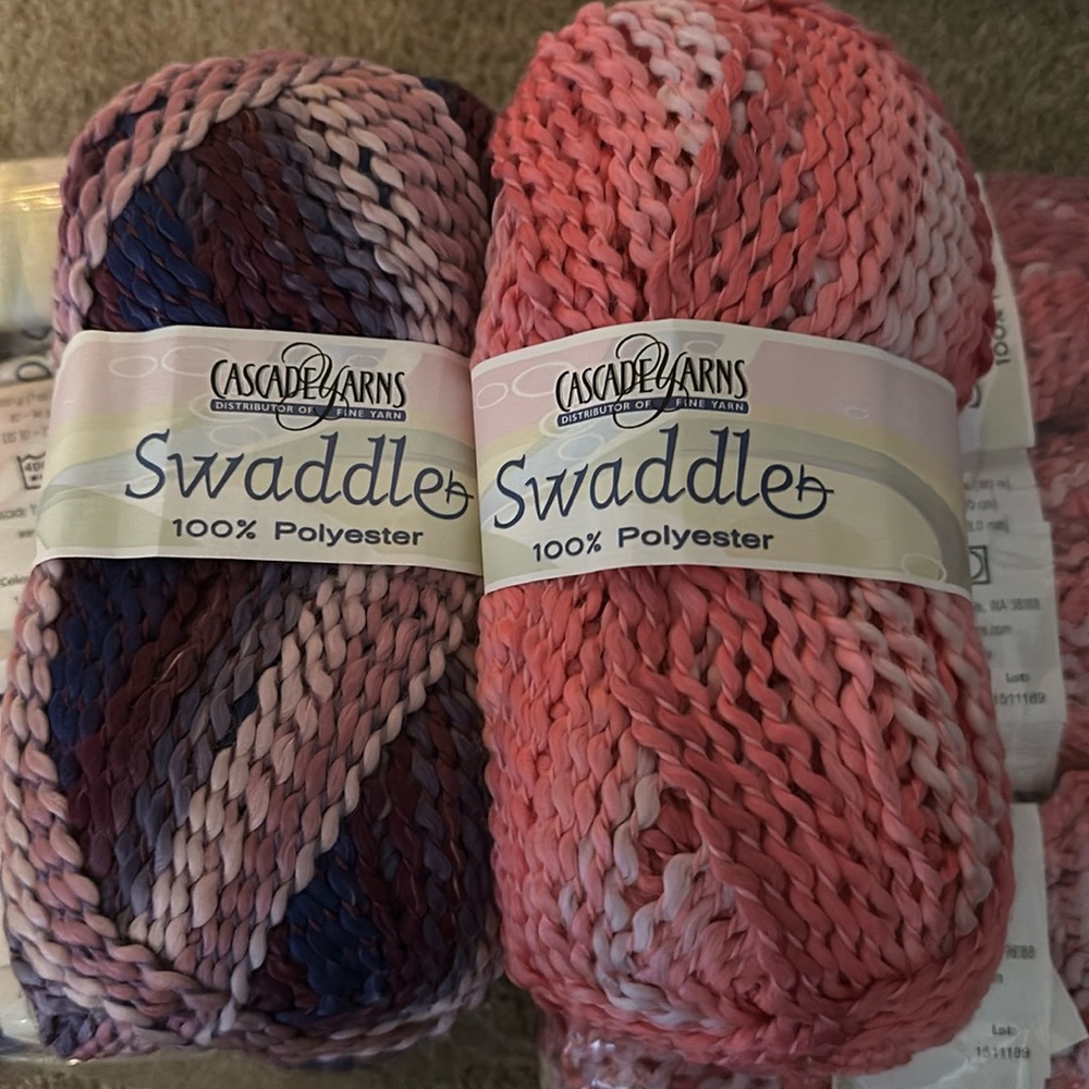 Cascade Yarns 100% polyester Swaddle yarn.  8 skeins NWT